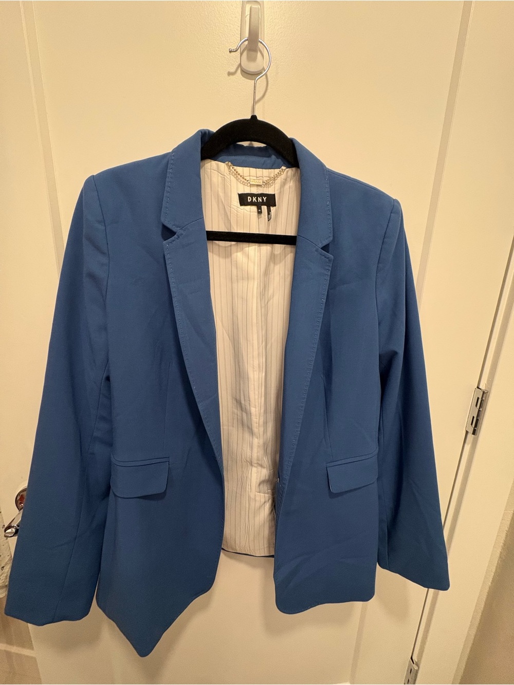 DKNY Women's Cornflower Blue Classic Single-Breasted Blazer